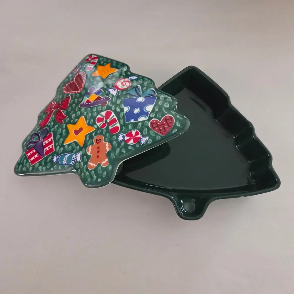Mikasa Ultra Ceram Made in Japan Christmas Tree Ceramic Candy Dish Jenny Faw